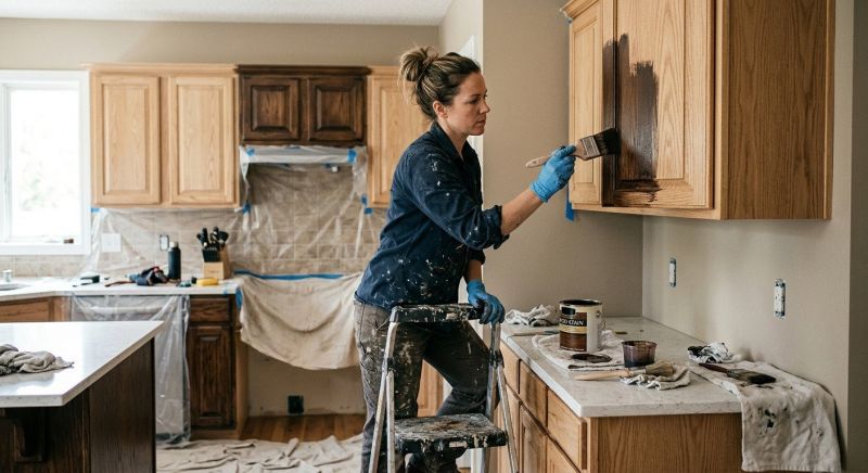 Kitchen Cabinet Staining in Terre Haute, IN