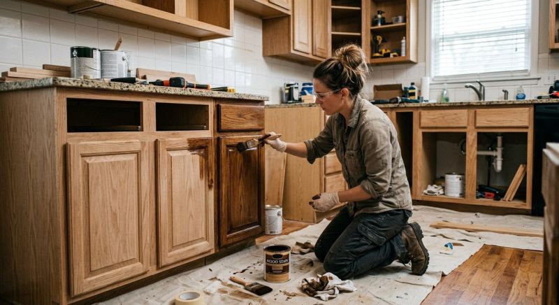 Kitchen Cabinet Staining in Carmel, IN