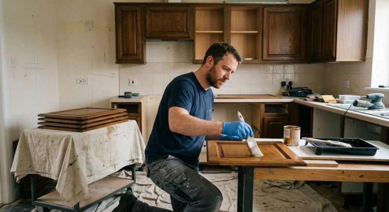 Oak Cabinet Refinishing in Carmel, IN