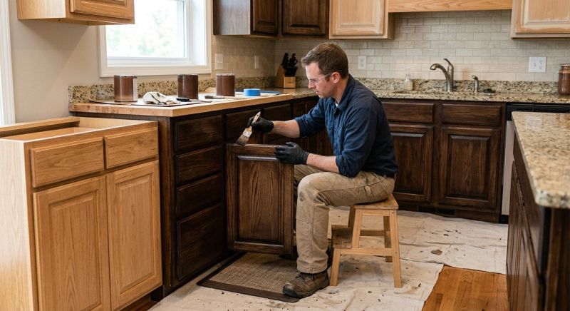 Wood Cabinet Staining in Muncie, IN